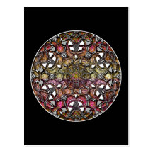 Metallic Crystal Mandala Post Cards