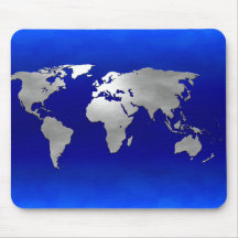 Metallic Earth Map Mousepads