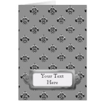 Metallic Fleur de lis (Silver) Greeting Cards