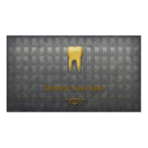 metallic golden teeth dentist dental business card