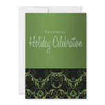 Metallic Green Holiday Celebration Invites