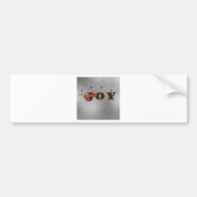Metallic Grey Christmas Joy Cards Bumper Stickers
