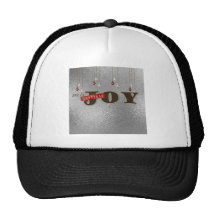 Metallic Grey Christmas Joy Cards Trucker Hat