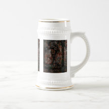 Metallic Grunge Paisley Red Rust Grey with Rivets Coffee Mug