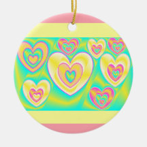Metallic Hearts Christmas Ornament