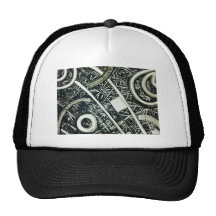 Metallic Hieroglyphic Mesh Hat