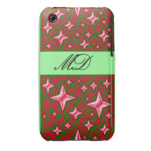 Metallic Holiday or Anyday Stars Monogram with 2 iPhone 3 Covers