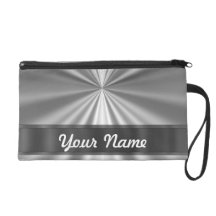 Metallic looking silver wristlet purses