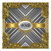 Metallic Men Birthday Party Invitations