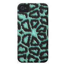 Metallic Mint Green Giraffe Print iPhone 4 Cover