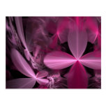 Metallic Pink Flower Petals Post Card