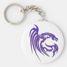Metallic Purple Hammered Metal Dragon Keychain
