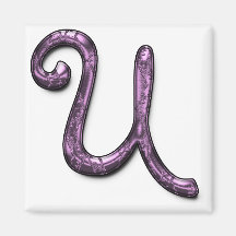 Metallic Purple Monogram Magnets