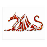 Metallic Red Beveled Dragon Post Card