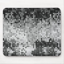 Metallic Silver Sequins Look Disco Mirrors Bling Mousepads
