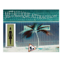 Métallique attraction cartes postales