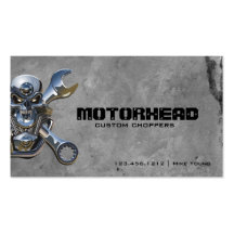 Metalwork Skull and Wrench Business Cards