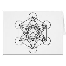 Metatron's Cube (White) Greeting Card