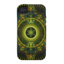 "Metatron's Magick Wheel" - Fractal Art Vibe iPhone 4 Cover