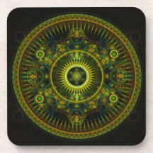 "Metatron's Magick Wheel" - Fractal Art Coasters