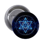 Metatrons Würfel -  Merkaba - Stern Tetraeder Anstecknadelbutton