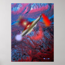 METEOR CRASH WITH VESSEL ON VENUS PRINT