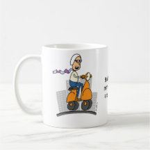 metro dude on scooter coffee mug
