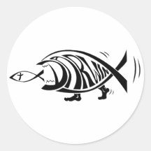 Mettant la victoire à Darwin (par sethness@deviant Adhésif Rond