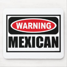 MEXICAIN d'avertissement Mousepad Tapis De Souris