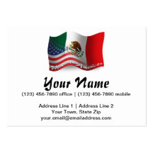 Mexican-American Waving Flag Business Cards