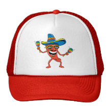 Mexican Chili Pepper Mesh Hats