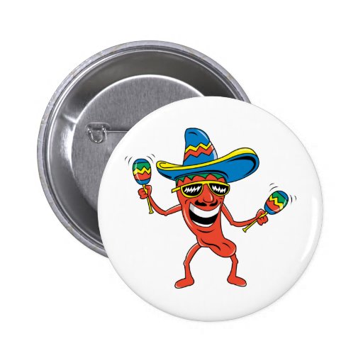 Mexican Chili Pepper Pinback Button