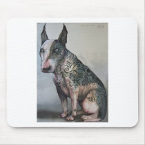 Mexican day of the dead bull terrier mousepad