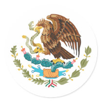 Mexican Eagle Round Sticker