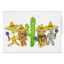 Mexican Fiesta Critters Greeting Cards