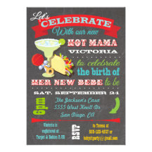 Mexican Fiesta Hot Mama Baby Shower Invitation