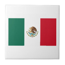 Mexican Flag Ceramic Tile