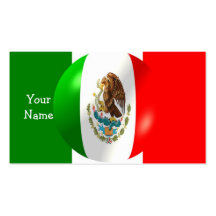 Mexican Flag With Bubble Business Card
