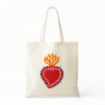 Mexican Folk Art Sacred Heart Tote Bag