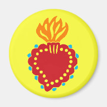 Mexican Folk Art Sacred Heart Magnets