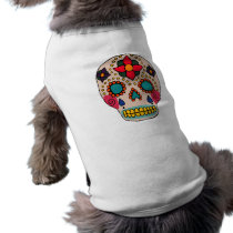 Mexican Folk Art Sugar Skull Dog Clothing