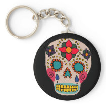 Mexican Folk Art Sugar Skull Keychains