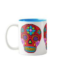 Mexican Folk Art Sugar Skull Mug