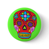 Mexican Folk Art Sugar Skull Pin