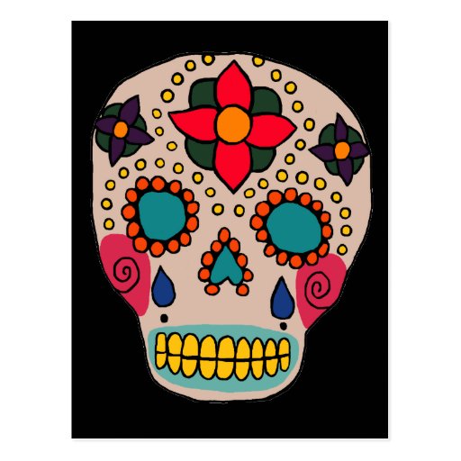 Mexican Folk Art Sugar Skull Post Cards