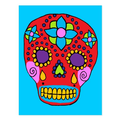 Mexican Folk Art Sugar Skull Postcards