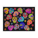 Mexican Folk Art Sugar Skulls postcards