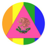 Mexican Gay Pride Flag Round Stickers