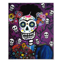 Mexican Lady Day of the Dead Painting Photo Art