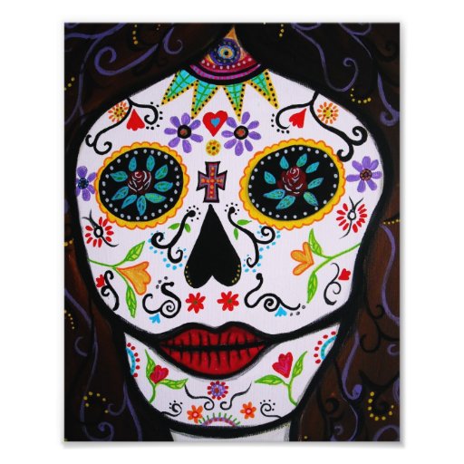 Mexican Muerto Face Day of the Dead Painting Photographic Print